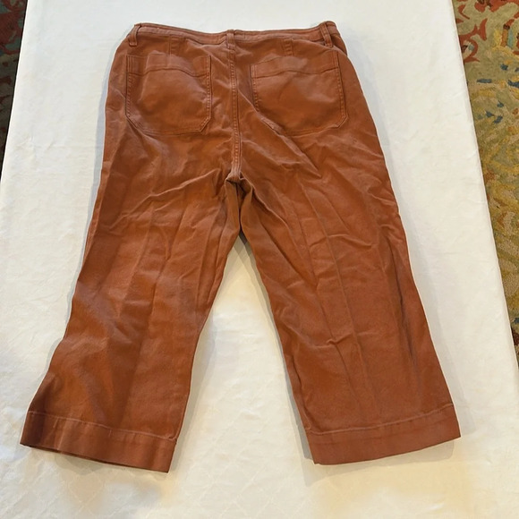 Madewell Slim Emmet Pants Womens Terracotta Orange Wide Leg Crop Size 33 33p - Picture 4 of 4